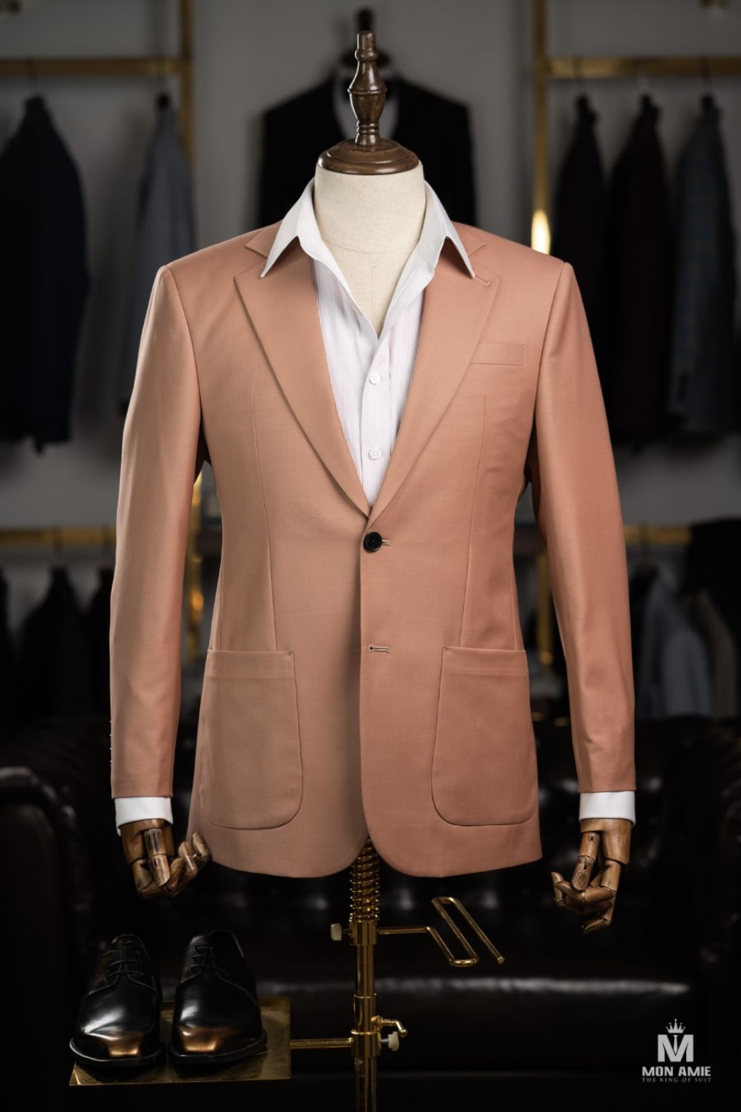 Orange Suit With Patched Pockets 